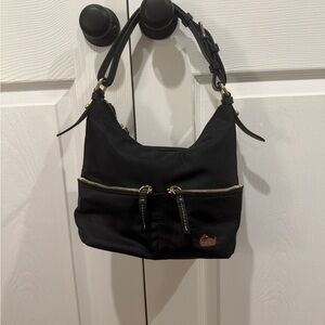 Dooney and Bourke gently used Black nylon shoulder bag pink interior